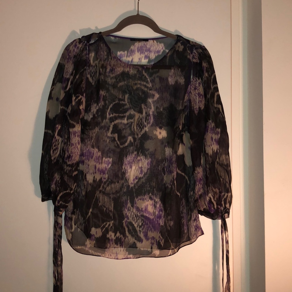 Elie Tahari blouse- black, purple ,white. Medium.
